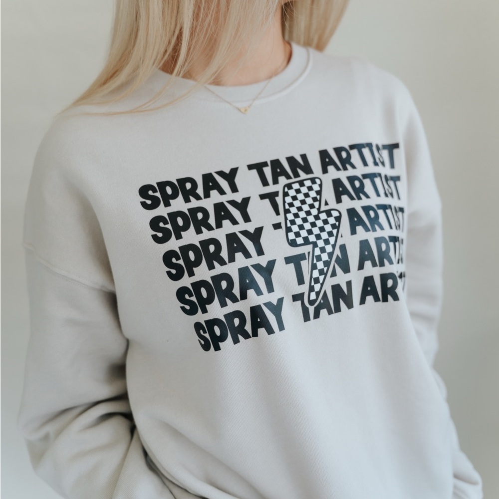 Spray Tan Artist Sweatshirt with Black Print